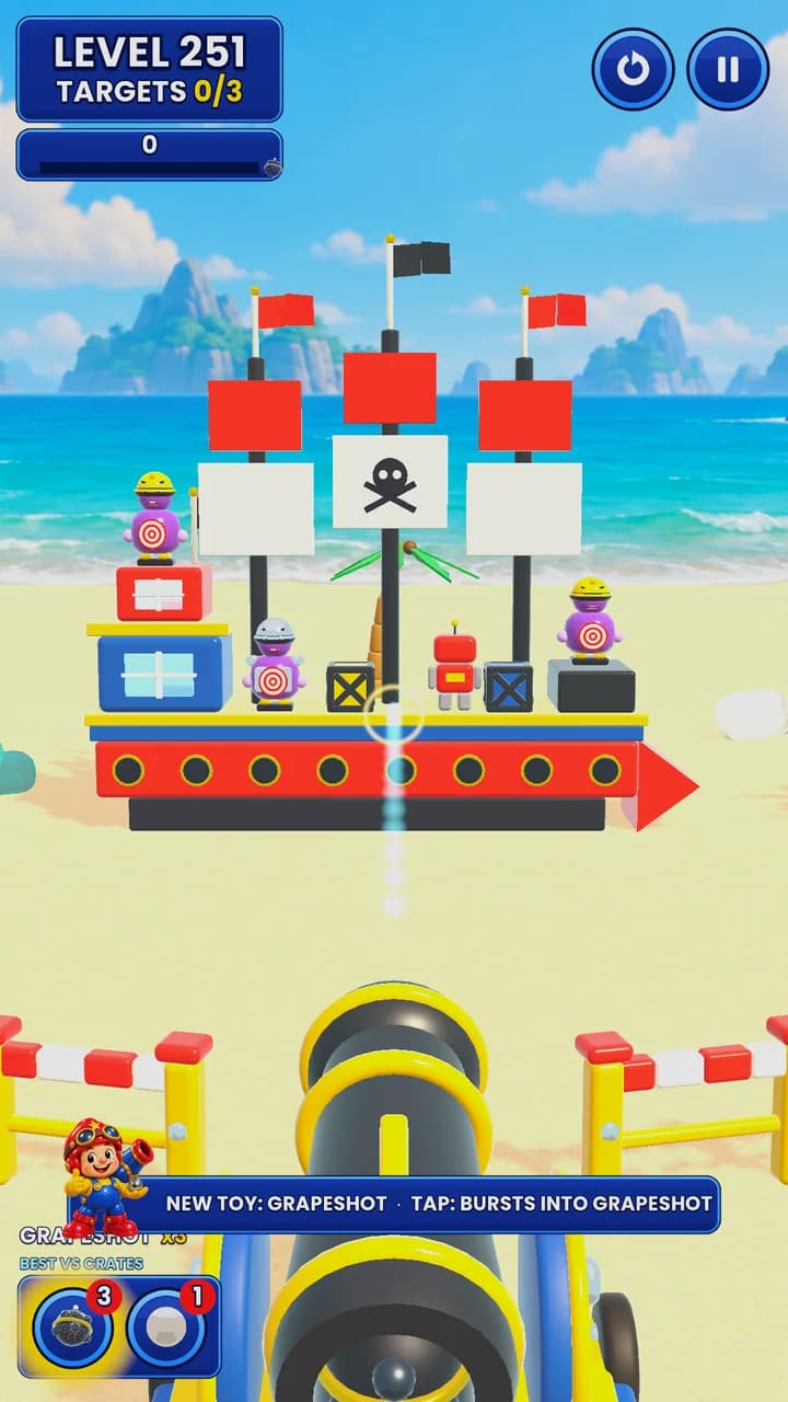 Pirate Bay level with a pirate ship fortress